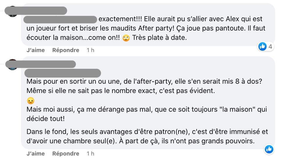 R\u00e9actions apr\u00e8s la mise en danger.