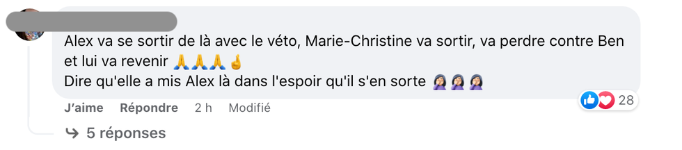 R\u00e9actions apr\u00e8s la mise en danger.