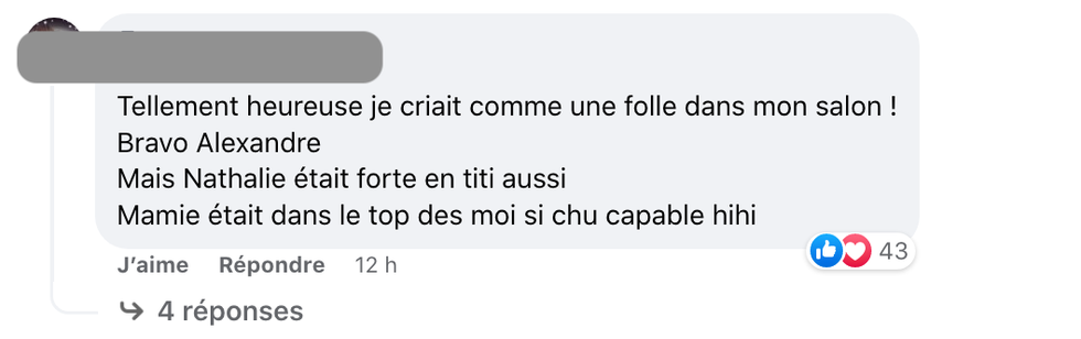 R\u00e9actions apr\u00e8s la victoire d'Alexandre Despatie au challenge du veto.