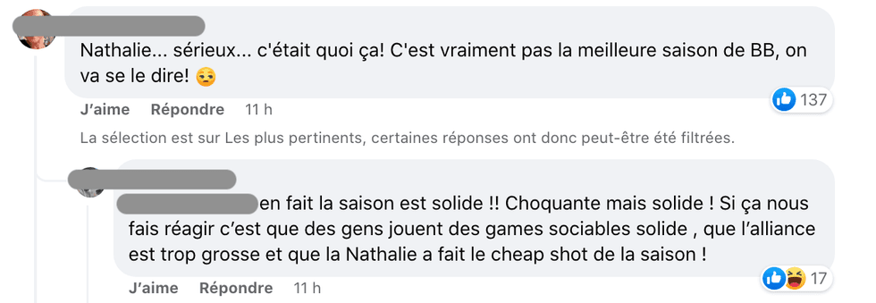 R\u00e9actions concernant Big Brother C\u00e9l\u00e9brit\u00e9s.