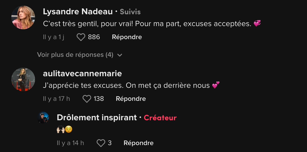 R\u00e9actions de Lysandre Nadeau et Au Lit Avec Anne-Marie.