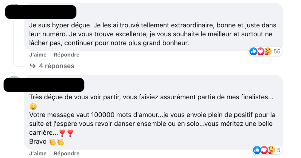 R\u00e9actions face au d\u00e9part des soeurs B\u00e9gin \u00e0 R\u00e9volution.