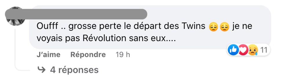 R\u00e9actions face au d\u00e9part des Twins \u00e0 R\u00e9volution.
