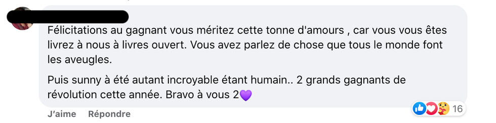 R\u00e9actions face aux gagnants de R\u00e9volution saison 4.