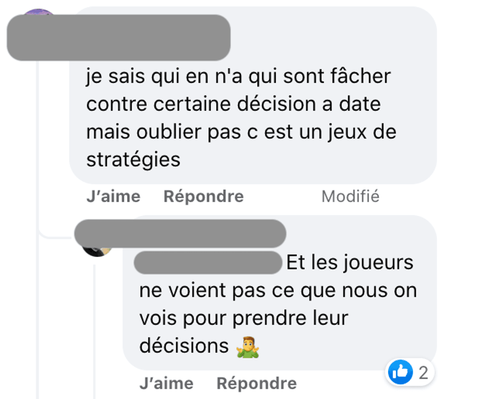 R\u00e9actions face \u00e0 la mise en danger de Natalie.