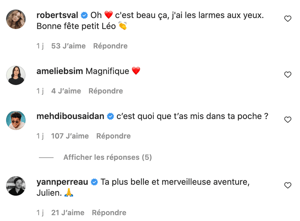 R\u00e9actions pour Julien Lacroix.