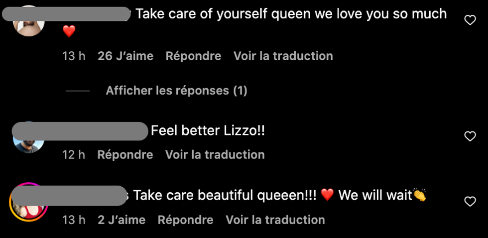 R\u00e9actions suite \u00e0 l'annulation du spectacle de Lizzo.