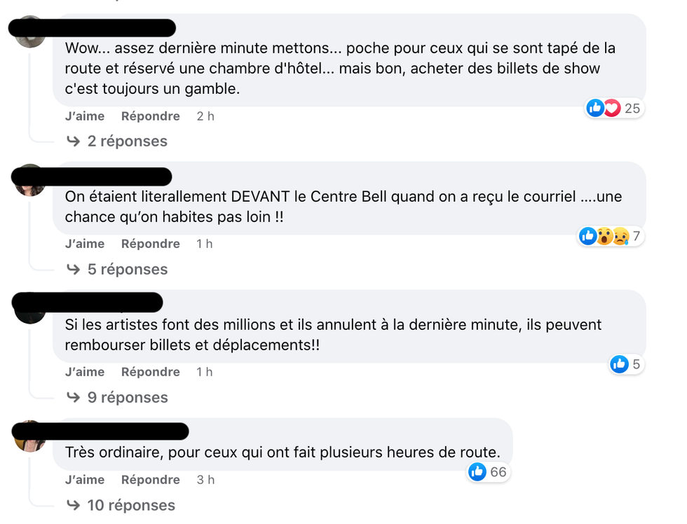 R\u00e9actions suite \u00e0 l'annulation du spectacle de Lizzo.