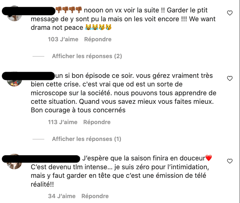 R\u00e9actions suite \u00e0 l'\u00e9pisode sp\u00e9cial d'OD.