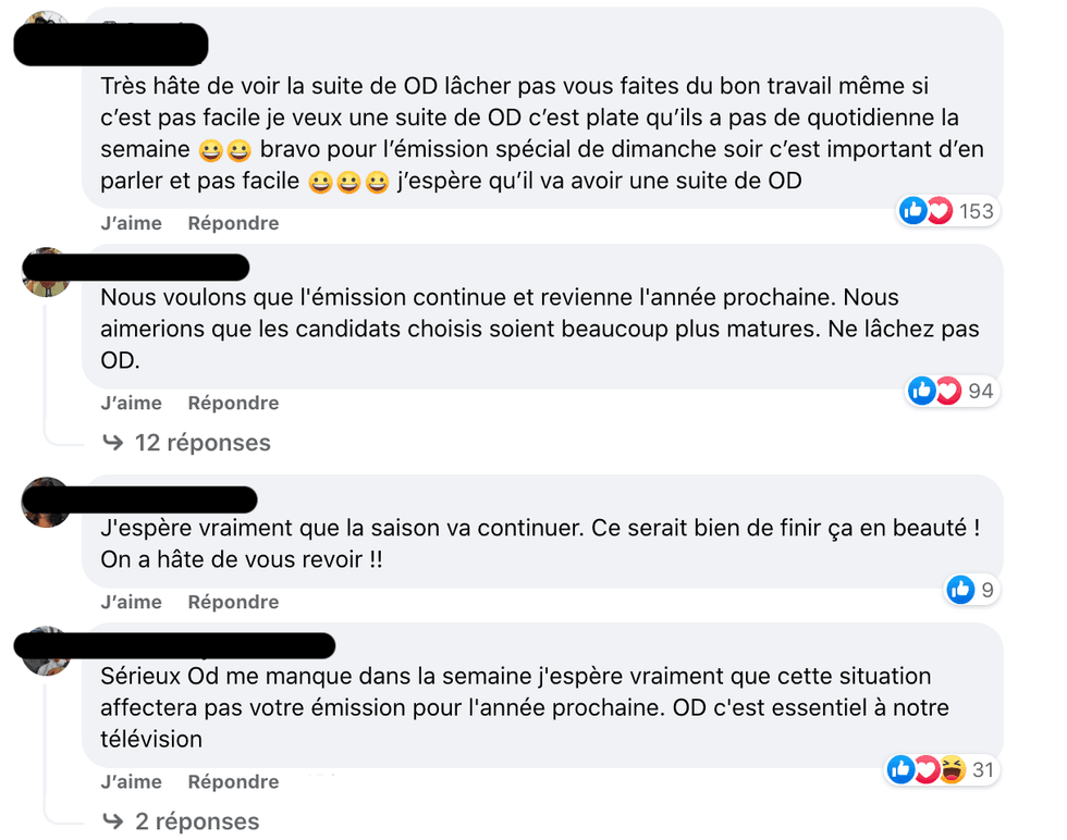 R\u00e9actions sur la pause d'OD Martinique.