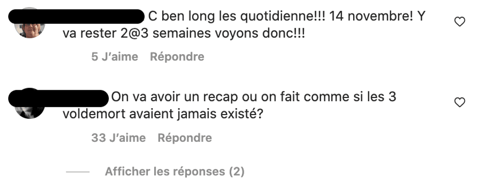 R\u00e9actions sur le nouvel horaire d'OD.