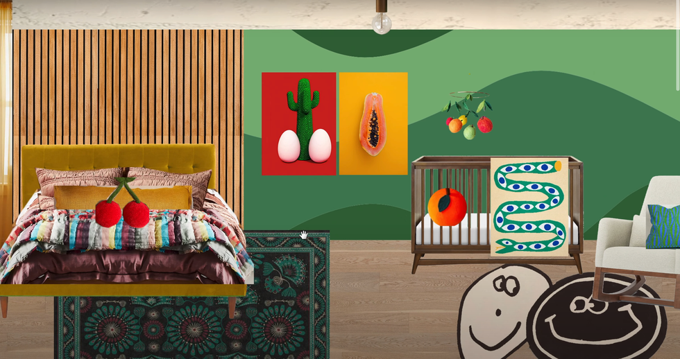 Rendu de la chambre de Lysandre Nadeau et son b\u00e9b\u00e9.