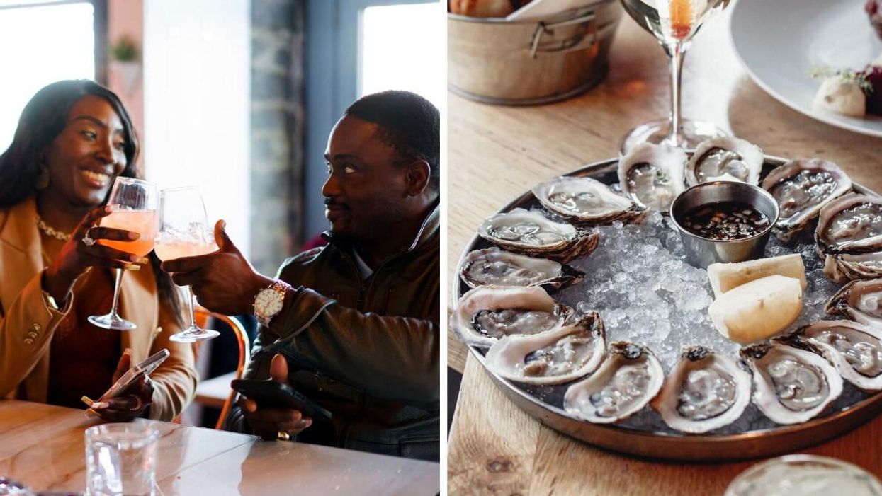 Restaurant Seasalt à Montréal. Droite : Les huîtres du Huis Clos à Montréal.