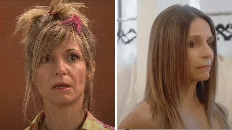 Roxanne Boulianne dans Il \u00e9tait une fois dans le trouble. Droite : Roxanne Boulianne dans Gwen Shamblin: Starving for Salvation.