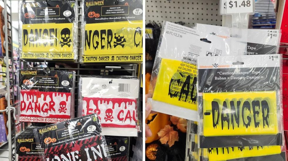 Ruban avec inscriptions terrifiantes.