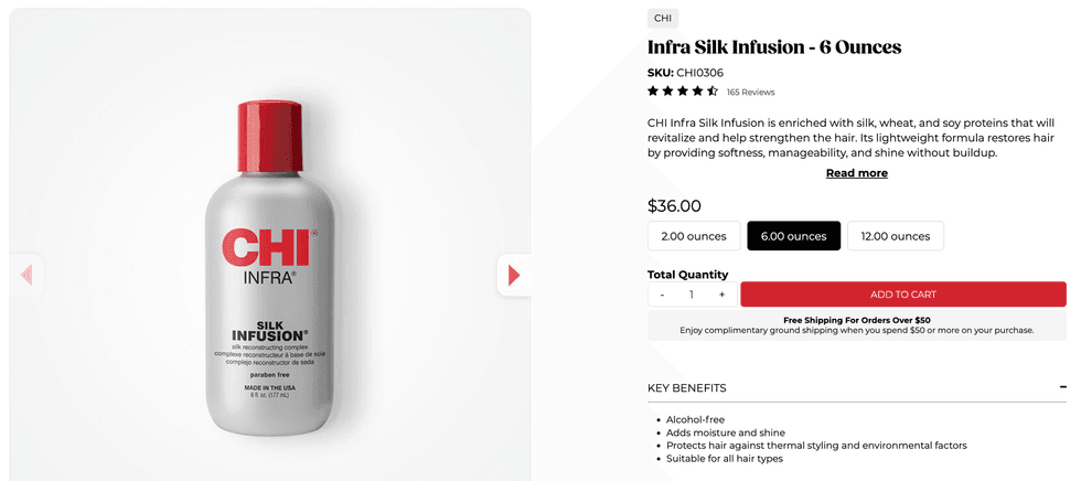 S\u00e9rum Infra Silk Infusion de CHI.