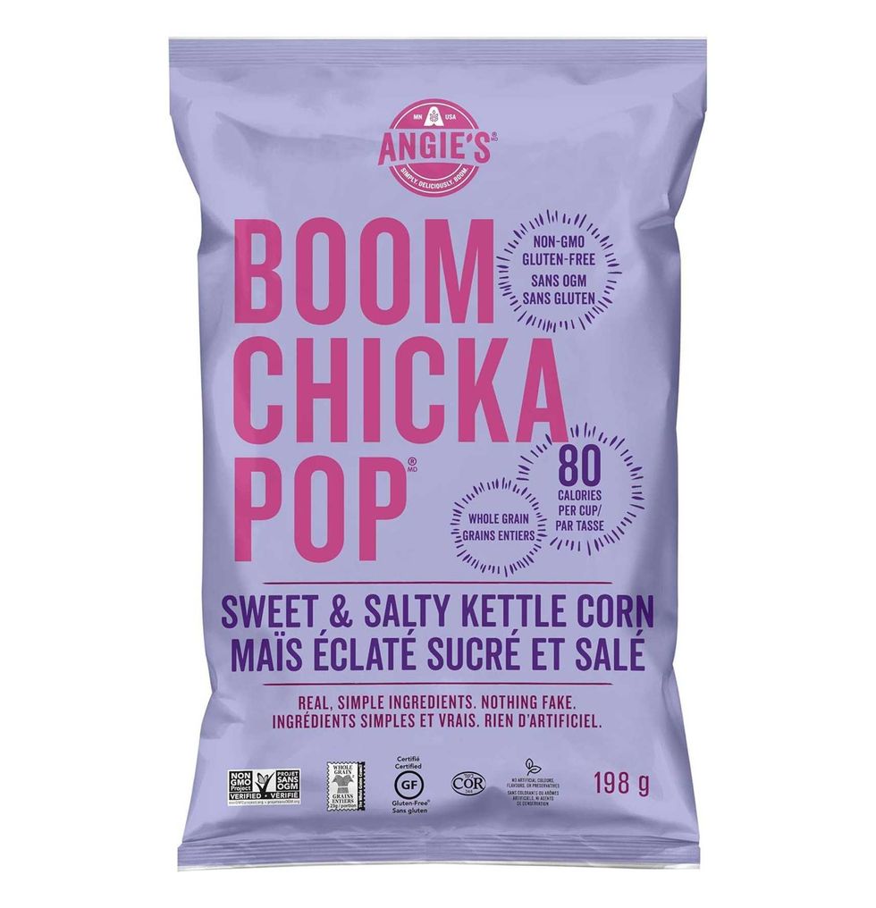 Sac de ma\u00efs \u00e9clat\u00e9 sucr\u00e9 et sal\u00e9 Boom Chica Pop.