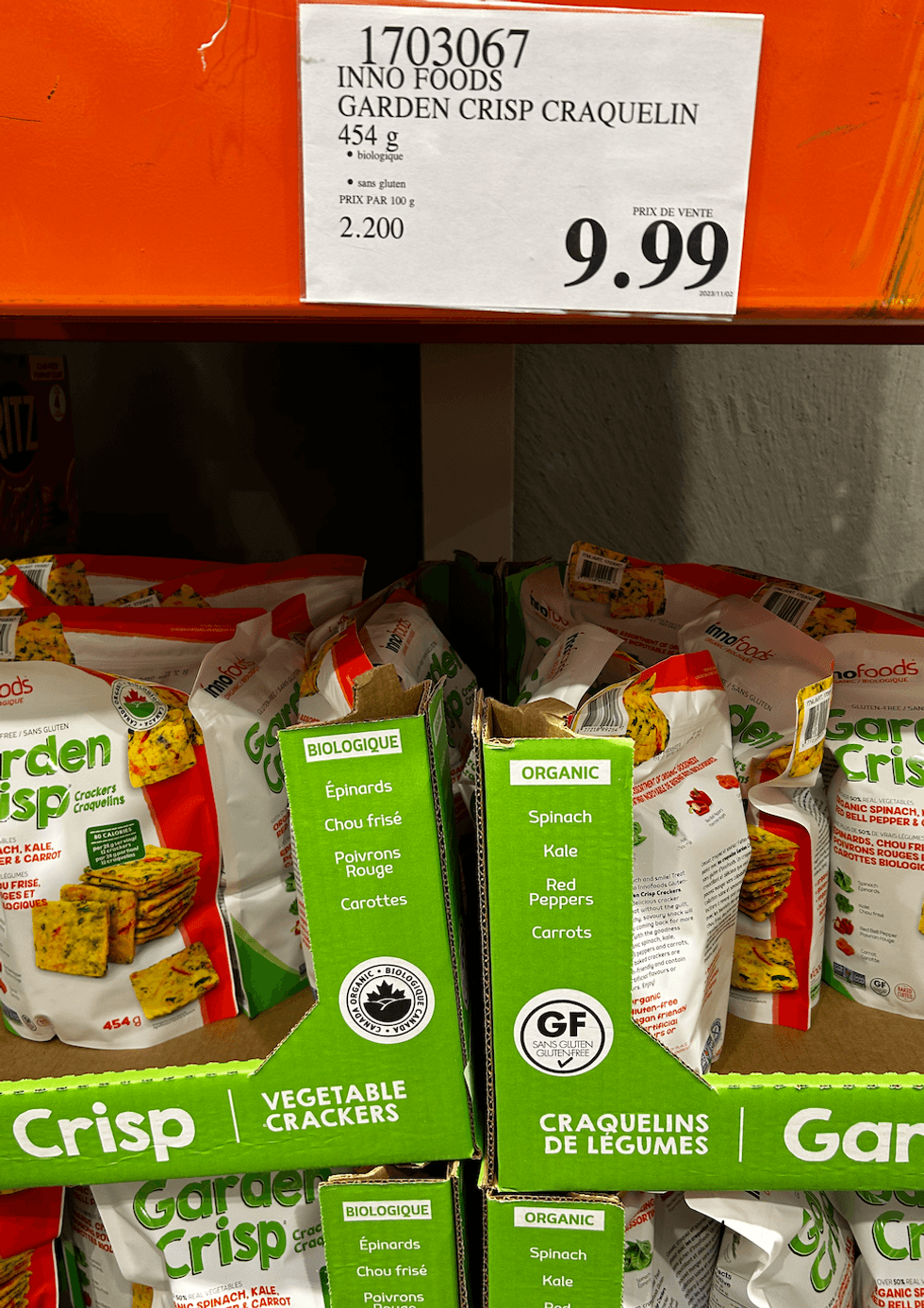 Sacs de craquelins Graden Crisp de la marque Inno Foods.