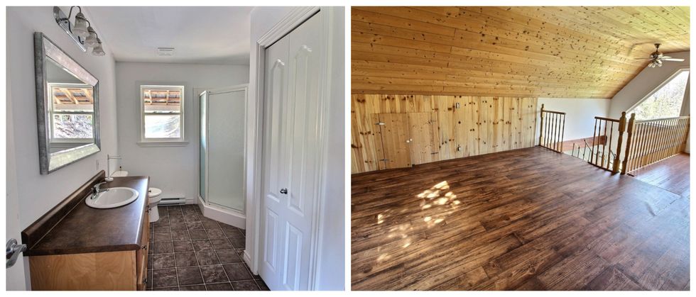 Salle de bain. Droite : Mezzanine.