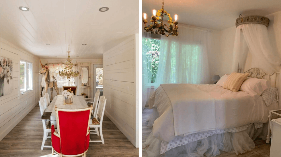 Salle \u00e0 manger. Droite : Chambre.