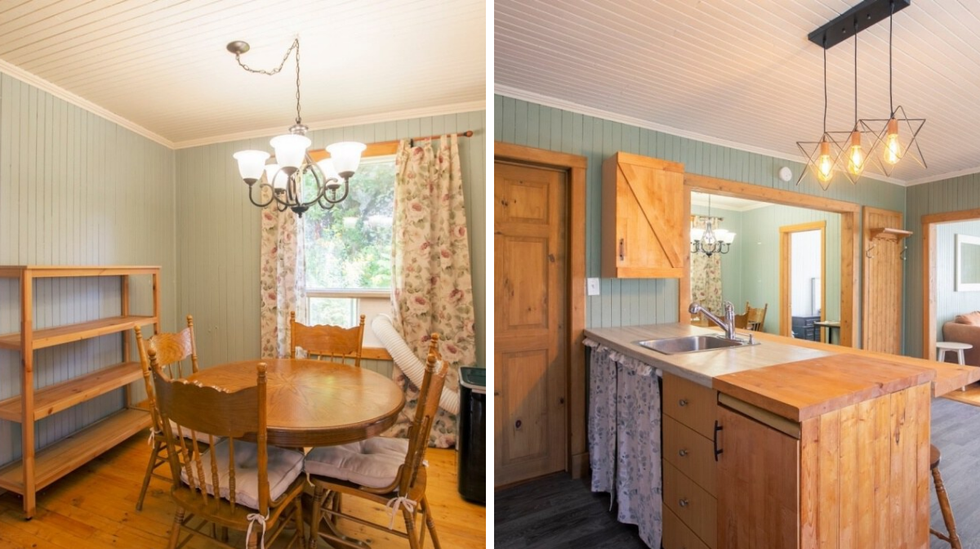 Salle \u00e0 manger. Droite : Cuisine.