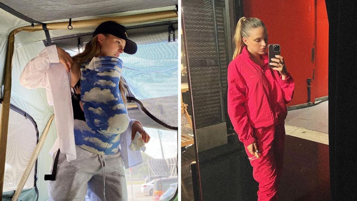 Sarah-Jeane Labrosse et son bébé. Droite : Sarah-Jeanne Labrosse.