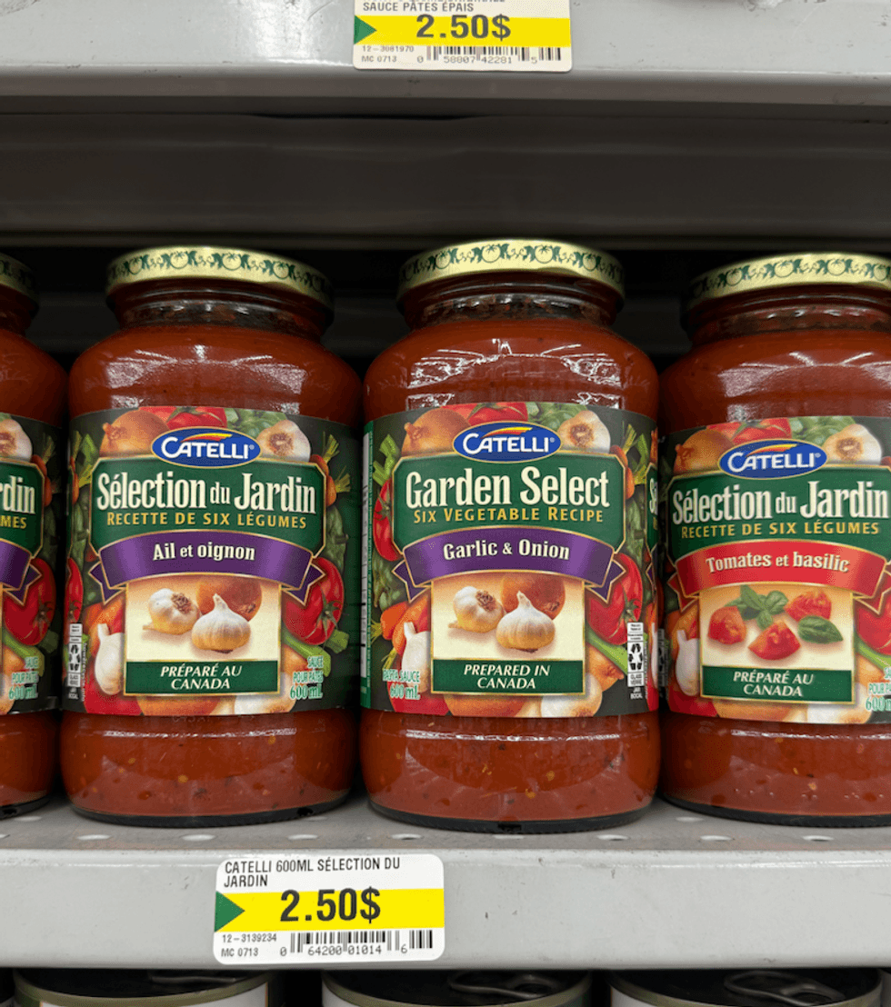 Sauce pour p\u00e2tes Catelli vendue au Dollarama