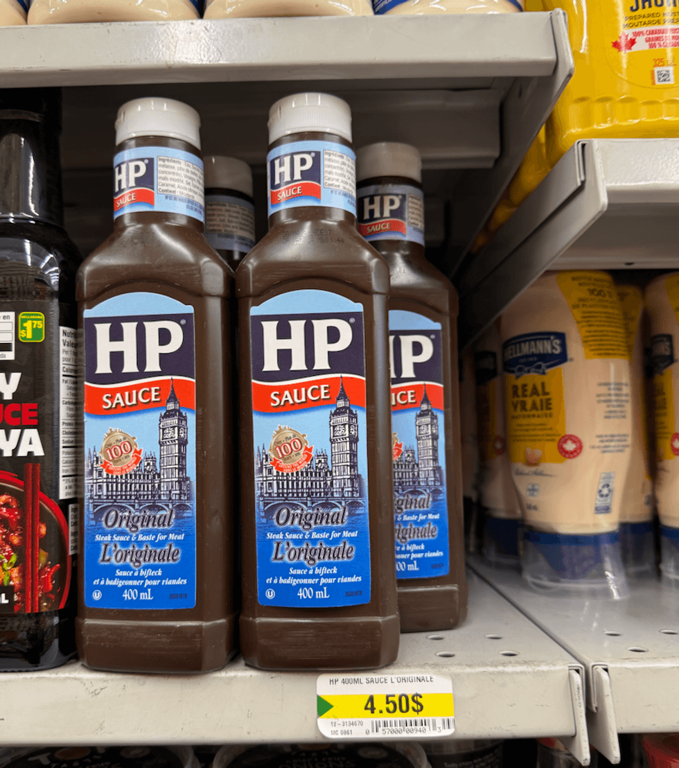 Sauce \u00e0 bifteck originale HP, vendue au Dollarama.