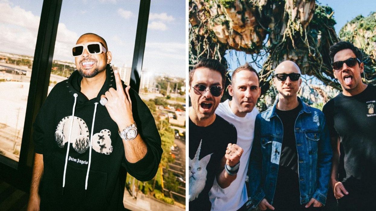 Sean Paul. Droite : Le groupe Simple Plan.