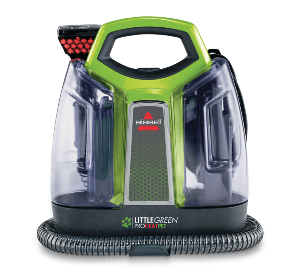 Shampouineuse en profondeur portative \u00e0 fil pour tapis et tissus d'ameublement Bissell Little Green ProHeat Pet.