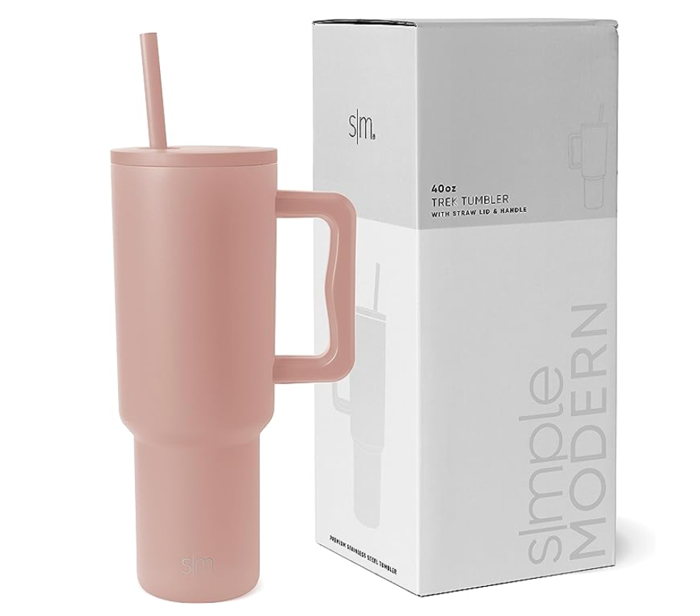 Simple Modern Gobelet de 1200 ml avec poign\u00e9e et paille.