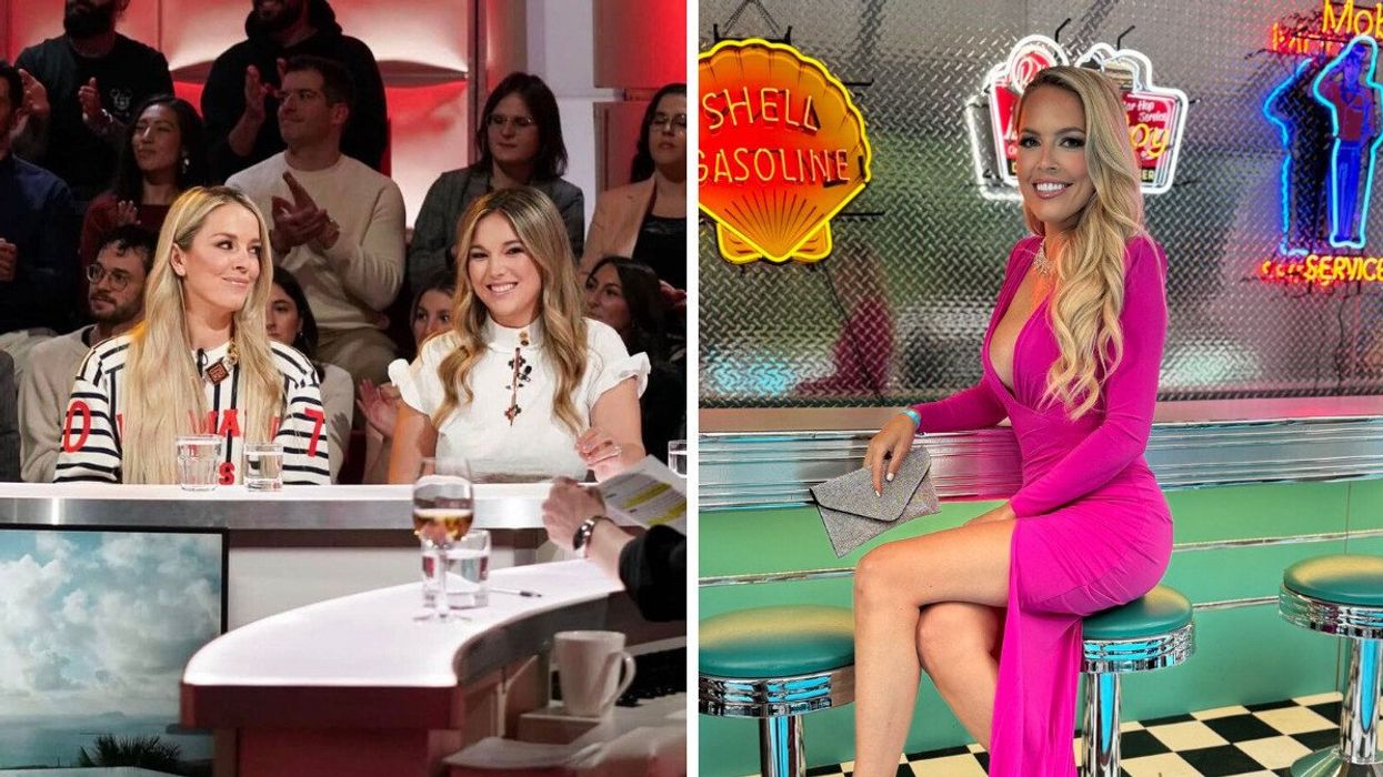 Stéphanie Bélanger et Elisabeth Chicoine à Tout le monde en parle. Droite : Stéphanie Bélanger de Vie$ de rêve.