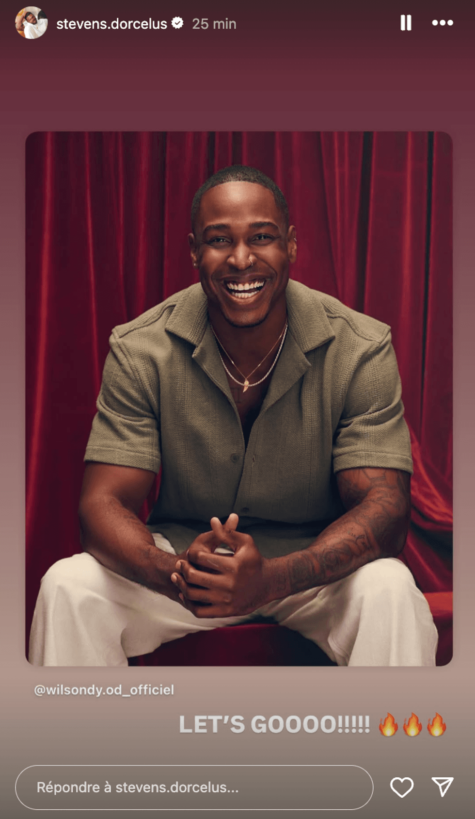 Stevens Dorcelus partage ses encouragements \u00e0 son fr\u00e8re.