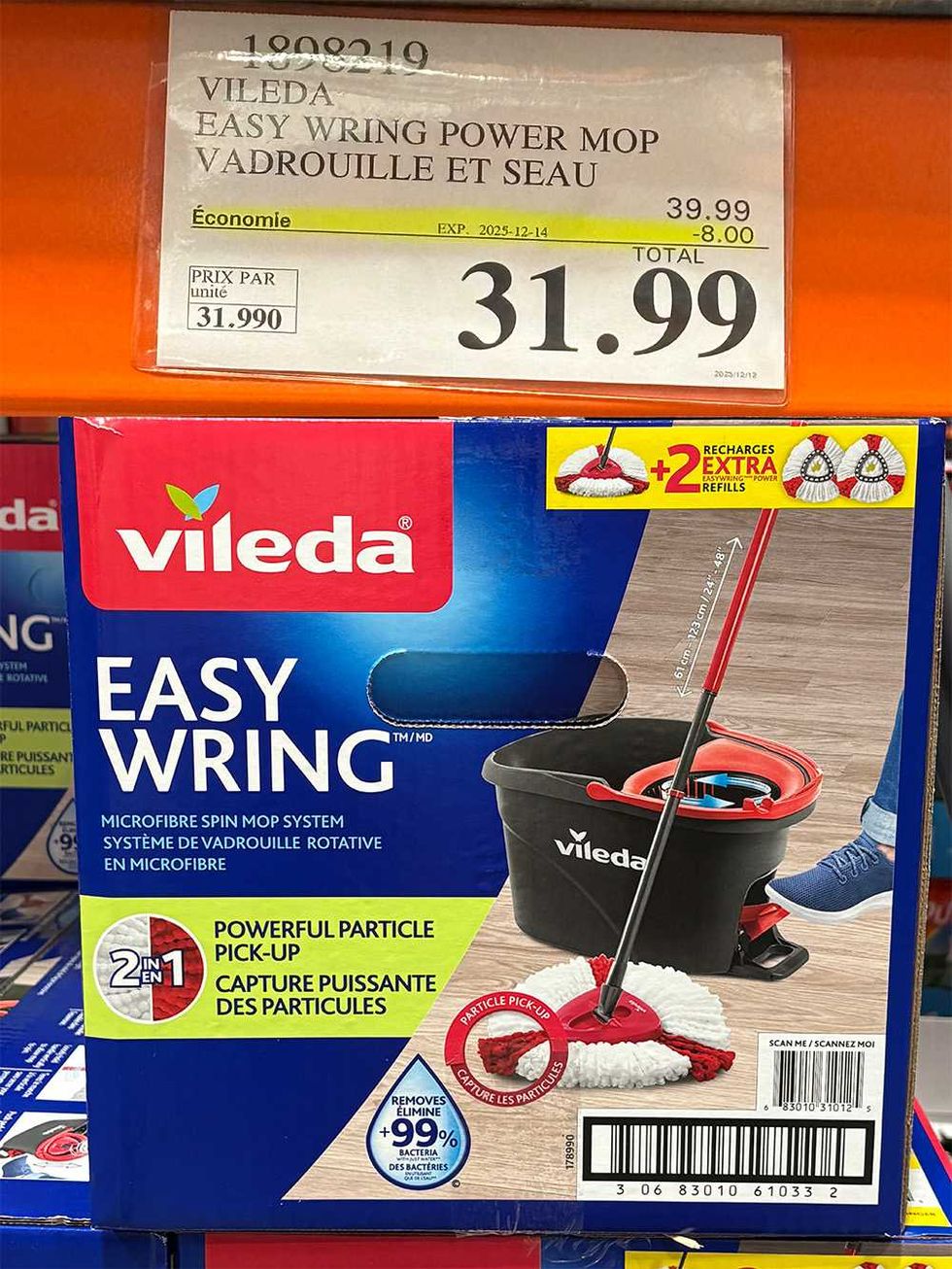 Syst\u00e8me de vadrouille rotative Vileda vendu chez Costco.