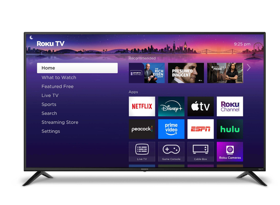 T\u00e9l\u00e9viseur Magnavox 4K de 55 pouces.