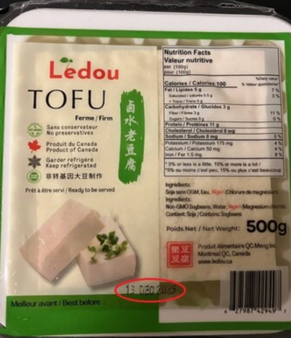 Tofu ferme de marque Ledou.