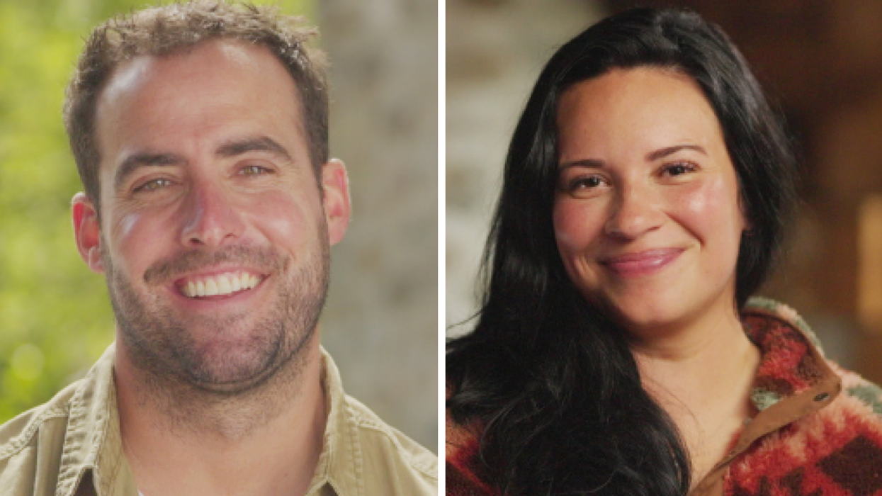 Tommy, agriculteur potentiel de L'amour est dans le pré. Droite : Sandrine, agricultrice potentielle de L'amour est dans le pré.