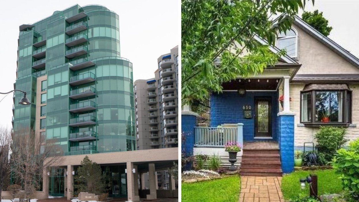Tour à condo à Calgary. Droite : Maison à Ottawa.