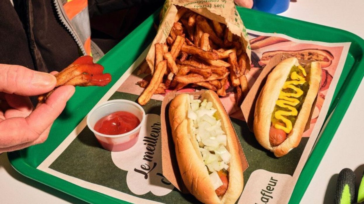 Trio hot-dogs d'un restaurant Lafleur.