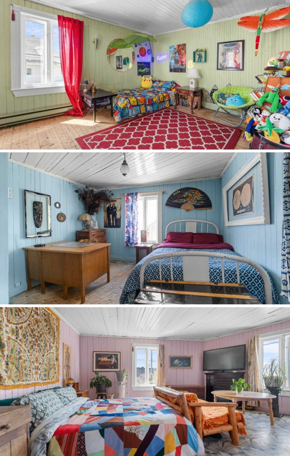 Trois chambres \u00e0 coucher.