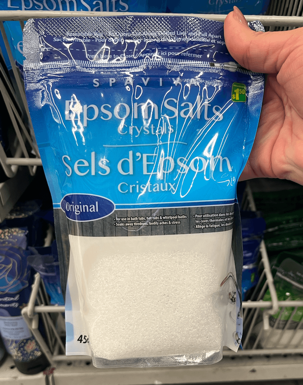 \u200b Sel d'Epsom vendu au Dollarama.