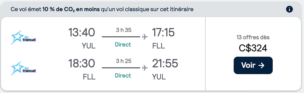 \u200b\u200bDes billets Air Transat en direction de Miami.