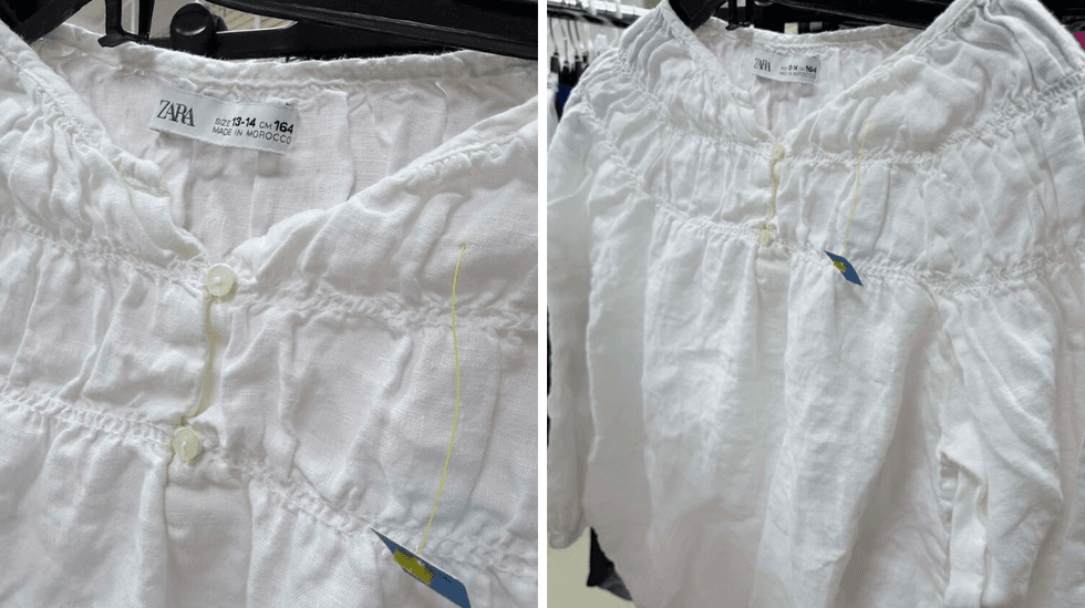 \u200bBlouse blanche Zara en vente Au Grenier Populaire des Basses-Laurentides pour 50 sous.