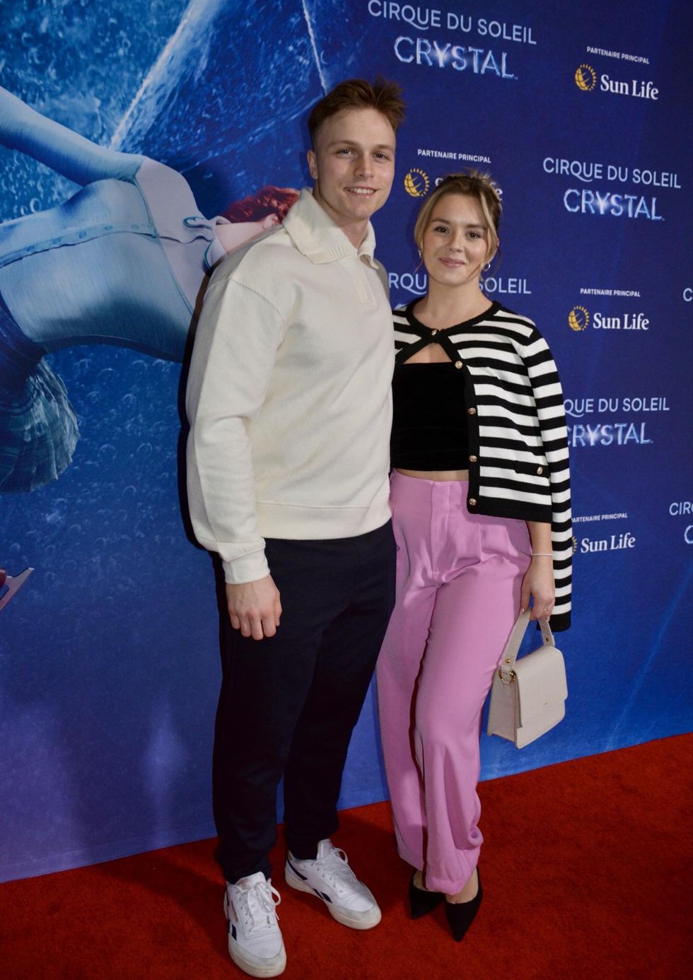 \u200bCamille Felton et son amoureux C\u00e9dric sur le tapis rouge su Cirque du Soleil.