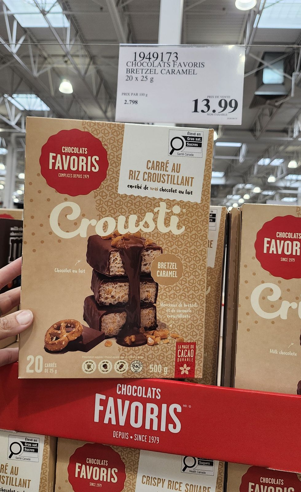 \u200bCarr\u00e9s au riz croustillant Chocolat Favoris.