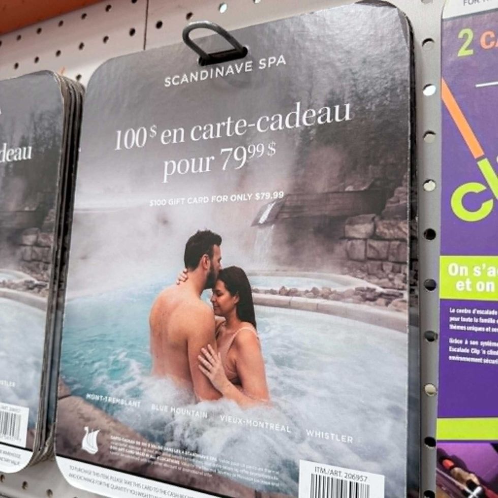 \u200bCarte-cadeau pour le Spa Scandinave d'une valeur de 100 $ en vente au Costco pour 79,99 $.