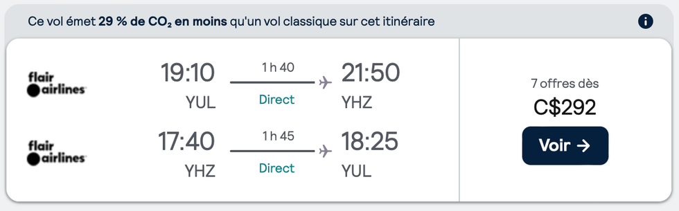 \u200bDes billets Flair Airlines pour Halifax.
