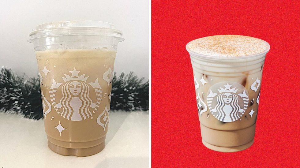 \u200bLe th\u00e9 chai latte glac\u00e9 au pain d\u2019\u00e9pices et \u00e0 la boisson \u00e0 l\u2019avoine de Starbucks.