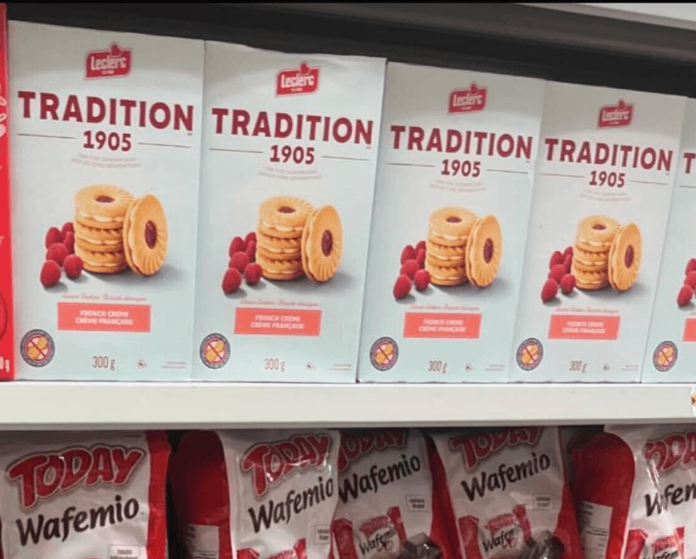 \u200bLes biscuits cr\u00e8me fran\u00e7aise Tradition 1905 au Dollarama.