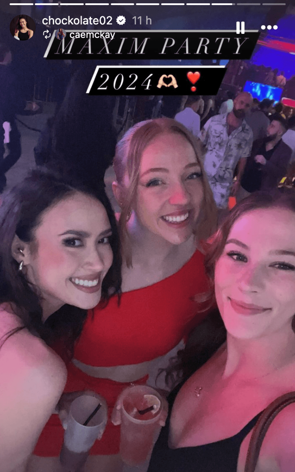 \u200bMadison Chock, Molly Carlson et Caeli McKay Riendeau au Maxim Grand Prix Party.